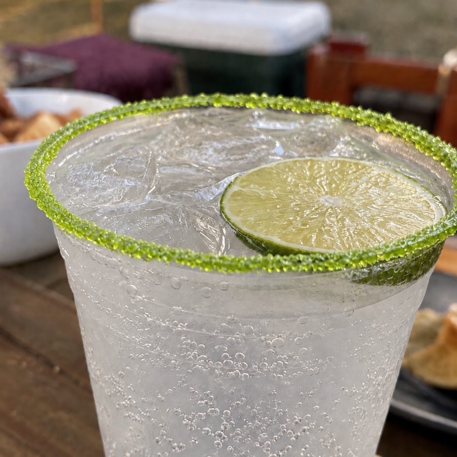 Ranch water with a flavored rim