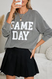 Corded Game Day Graphic Long Sleeve Top