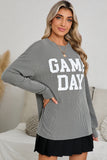 Corded Game Day Graphic Long Sleeve Top