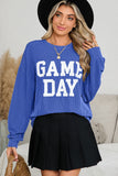 Corded Game Day Graphic Long Sleeve Top