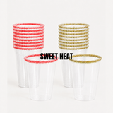 Rita Rims Two-Flavor Party Pack with 12 Strawberry and Sugar and 12 Spicy Jalapeno pre-rimmed 12 oz cups