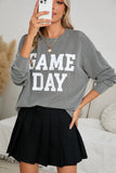 Corded Game Day Graphic Long Sleeve Top