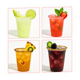 sugar, lime, bloody, and jalapeno rimmed cups with fresh fruit 
