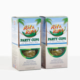 Two boxes of Rita Rims party cups on a white background