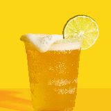 Cold drink in a Rita Rims cup with the flavored salt & lime rim already applied