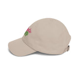 Side view of the Tailgate MVP cotton cap with a pre-curved visor in cream. 