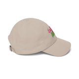 Side view of the Tailgate MVP cotton cap with a pre-curved visor in cream. 