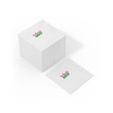 Stack of white Tailgate MVP three-ply cocktail napkins